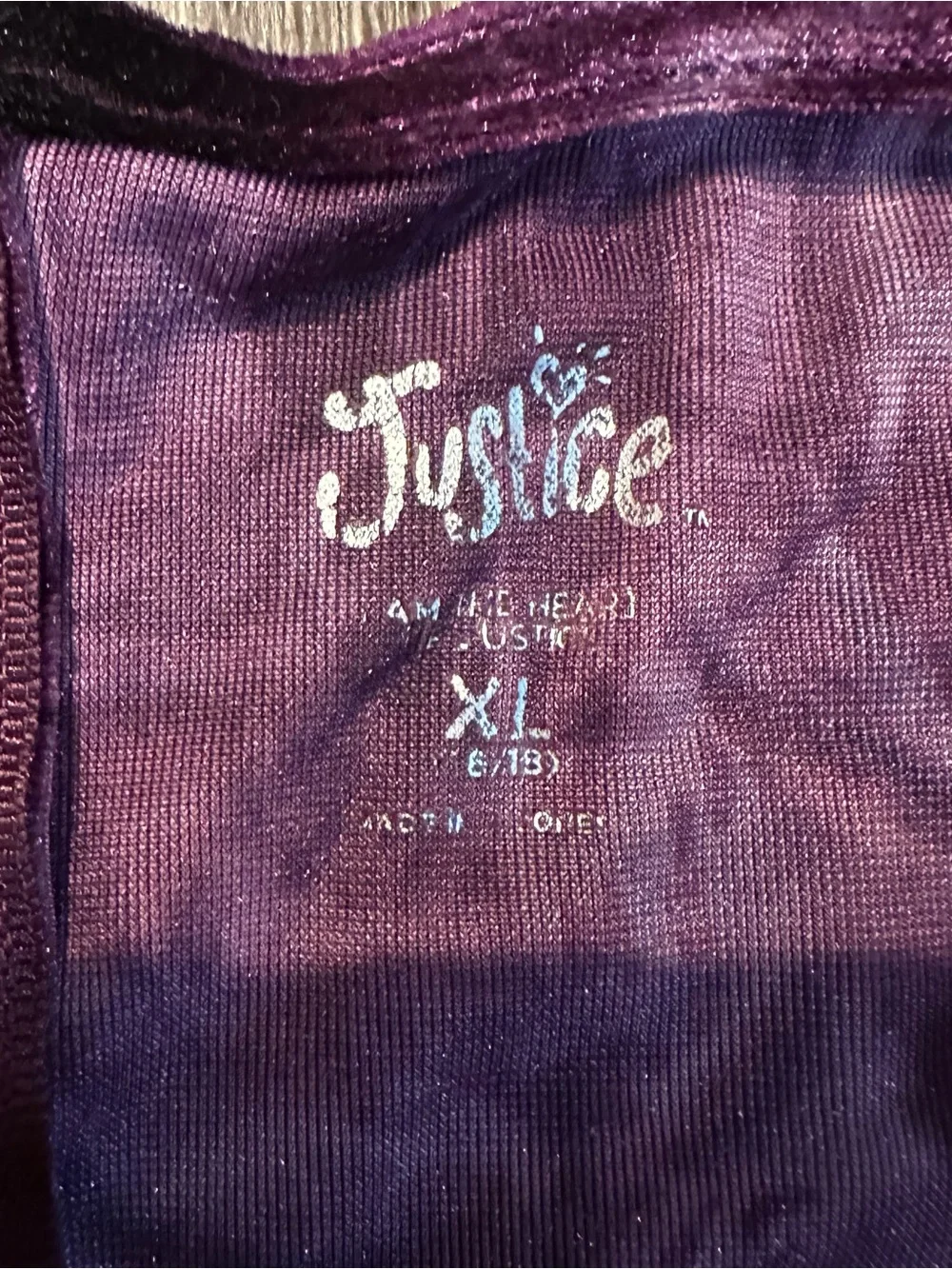 Justice velvet/velour sparkly glitter purple A-line mini dress Sz XL 16-18 youth